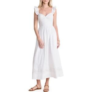 Vineyard Vines Ariana Clip Dot Cotton Maxi Dress Size S NWOT White